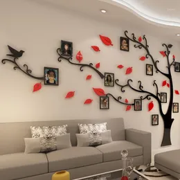 Familj Po Wall Sticker Heminredningar Stricker Tree Living Room TV Bakgrund 3D Akryl Bild Ramdekaler