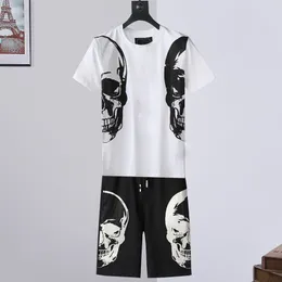 wholesalers crystal Skull designer T Shirts pants 2 Piece sweat suit Sets Mens Summer Tracksuits Casual Punk T-shirt print letter tops Tee short sleeve clothing