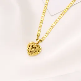 knit Heart Pendant Italian Figaro Link Chain Necklace 18k Solid Yellow Gold GF 24" 3 mm Womens