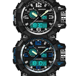 Wodoodporne zegarki sportowe dla mężczyzn Moda męska Boy LCD Digital Stopwatch Data Gumowa Wrist Watch Relogio Masculino X0524