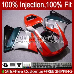 Injection Fairings For DUCATI 748 853 916 996 998 Red green new S R 94 95 96 97 98 42No.82 748R 853R 916R 996R 998R 94-02 748S 853S 916S 996S 998S 1999 2000 2001 2002 OEM Bod