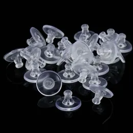 500pcs / lot silikon örhänge ryggar klara gummi örhängen tillbaka örhängen säkerhet bakpropp koppling öron låsning med pad grossist pris