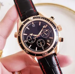 Top Marca Quartz relógios de pulso Todos Subdials Trabalho A + Mens Relógios de Couro Strap Cronômetro Luxo Relógio Relogies para Homens Bom Presente