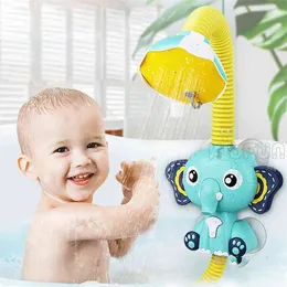 Bath Brinquedos Bebê Jogo de água Elefante Modelo Torneira Chuveiro Elétrico Brinquedo Spray para Crianças Banheiro 210712