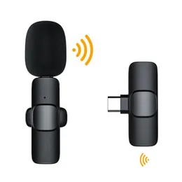 Trådlös Lavalier Mikrofon Portable Audio Video Recording Noise Reduction Iivesteam Lapel Mic för iPhone Android Telefon K9 med Retail Box Hög kvalitet