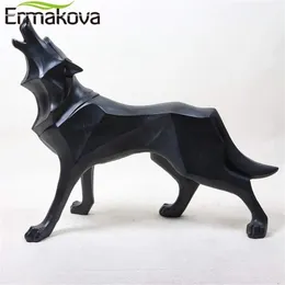 Ermakova الذئب تمثال الحديثة مجردة نمط هندسية الراتنج الحيوان تمثال مكتب الديكور الرئيسية اكسسوارات هدية 210924