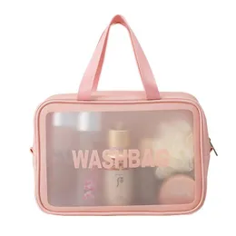 Neceser de viaje para mujer con cremallera, estuche de maquillaje transparente, organizador, bolsa de almacenamiento, Kit de aseo y belleza, bolsas, 1 unidad