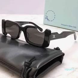 Fashion OFF W solglasögon designer Offs White 2022SS Officiell senaste fyrkantig klassiskt mode OW40006 polykarbonat tallrik skåra båge vita män och kvinnor glasögon med