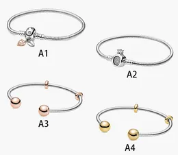 Feiner Schmuck, authentische Perle aus 925er-Sterlingsilber, passend für Pandora-Charm-Armbänder, offenes Armband, Perlen-Sicherheitskettenanhänger, DIY-Perlen