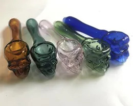 Glas Pyrex Oljebrännare Rör Skull Rökning Handsked Rör 3,95 tum Tobak Torka ört För Silikon Bong Bubbler