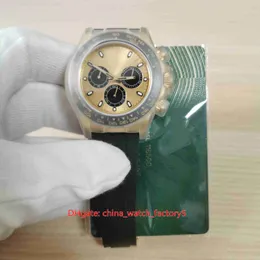 EW Factory Top Quality Zegarki Chronograph ETA 7750 Mechaniczny 40mm X 13MM 116518 Cosmograf Ceramiczny 18k Żółty Złoty Automatyczny Męskie Zegarek Męskie Zegarek