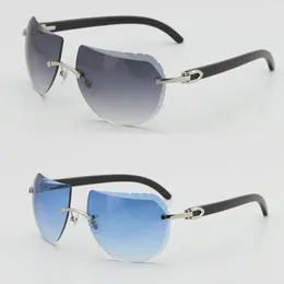 Novo designer Diamond Diamond Cut Lens Lingless Sunglasses Men Original Buffalo Buffalo Horn Glasses com C Decoration Square Mulheres 18K Macho de ouro e fêmeas Tamanho: 62