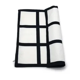 9 panel pillow cover Sublimation Pillow case black grid woven Polyester heat transfer cover throw sofa pillowcases 40*40cm ZZE5012