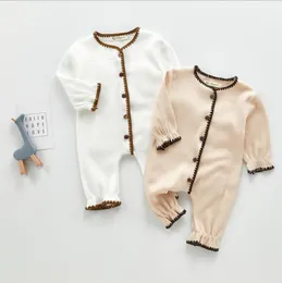 Bebê malha macacão meninas recém-nascidos roupas roupas manga longa crianças playsuits algodão lã infantil menino macacão bonito bt5760