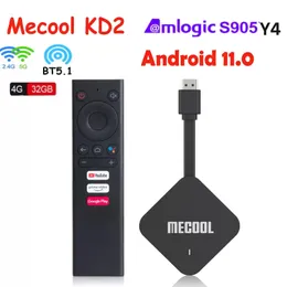 Mecool KD2 TV Kutusu Android 11 2T2R Amlogic S905Y4 Çift WiFi BT5.1 Media Player Set üstü Kutu USB-Mikro Kablo