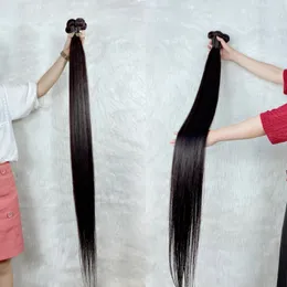 長い30 32 34 36 38 40インチブラジルの体波ストレートヘアバンドル100％人間の髪の織りバンドルレミーヘアエクステンション
