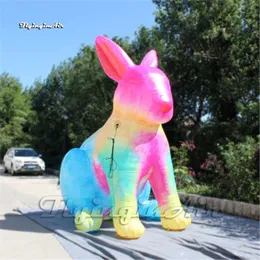 Personalized Cartoon Animal Mascot Inflatable Easter Bunny 3m Advertising Air Blown Colourful Rabbit Balloon For Spring Decoration