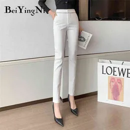 Vrouwen Pak Broek Elegante Leisure Hoge Taille Streetwear Slanke Lente Zomer Lange Vrouwelijke Grote Maat Broek Dames 210506