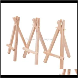 Forniture per la pittura Arti e mestieri Regali Giardino domestico8X15Cm Supporto in legno naturale per segnaposto per matrimoni Scheda del menu Mini Treppiede Cavalletto Min