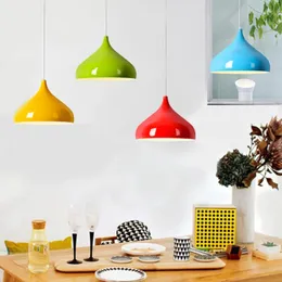 Modern Pendant Lights E27 Nordic Pendant Lamp Colorful Aluminum Light Fixture For Cafe Restaurant Hanglamp Kitchen Hanging Lamps