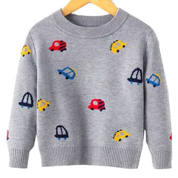2-7 år Höst Vinter Baby Boys Woolly Jumper Sweaters Kids Knitting Pullovers Tops Söt Långärmad Knitwear Barnkläder Y1024