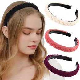 Cross Trançado Twist Headband Mulheres Moda Cabelo De Cabelo Cor Sólida Cor Bezel Headwear Meninas Acessórios De Cabelo