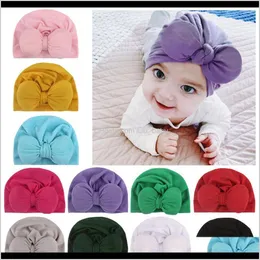 Baby Girls Söt Turban Hat 11 Stilar Stora Bow Beanie Headbands Born Spädbarn Kepsar Kids Bowknot Hår Tillbehör Party Gift Lcyhj K0yph