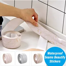 vanzlife mildew proof adhesive tape kitchen decoration sink bathroom waterproof seam strips corner glue beauty wall stickers 210615