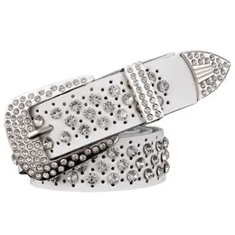 Cinturones de moda de cuero PU con diamantes de imitación para mujer, cinturón con hebilla de pin de lujo, correa de piel de vaca de segunda capa de calidad para mujer, ancho de 3,3 Cm