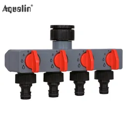 4 Way Water Distributor Tap Adapter ABS Plastkopplingsslang Splitters för slangrör Vattenkran # 27208 210809