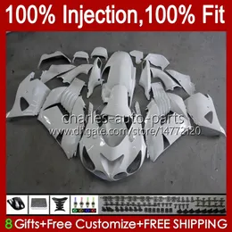 Injection Fairings For KAWASAKI NINJA ZZR 1400 CC ZX 14R 14 R ZZR1400 06-11 4No.14 ZX14R 06 07 08 09 10 11 ZZR-1400 ZX-14R 2006 2007 2008 2009 2010 2011 OEM Bodys glossy white