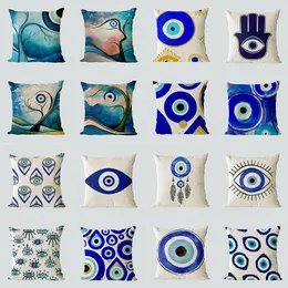 Boho Evil Eyes Princeed Cushion Cover Vintage Ethnic Hamsa Distcases Decor Home Leaves Pattern Pather Dofa Dowlow Cushion/Decorative