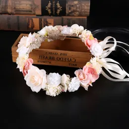 Fasce per fiori stile Boho per donne Ragazze Ghirlanda floreale Corona Diademi Corona nuziale Accessori per capelli Copricapo Gioielli Regali