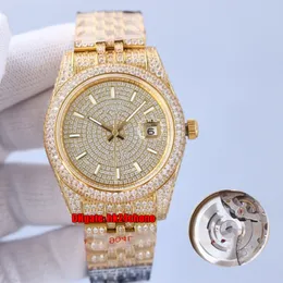 8 stilar Lyxklockor 41mm DatumJust Iced Out Full Diamond Cal.3255 Automatisk Mens Watch Pavé Diamonds Ring 18K Guldarmband Gents Armbandsur