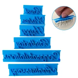 1 Set Cake Baking Molds Alphabet Letter Words Cookie Press Stamp Embosser Cutter Fondant Mould Happy Birthday Cake Decoration