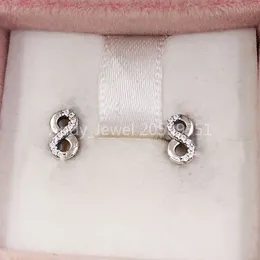 Andy Jewel Infinite Love Orecchini a bottone realizzati in argento sterling 925 Fit stile europeo Pandora ALE Studs Fashion Jewelry