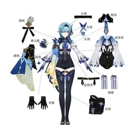 Genshin Impact Eula Cosplay Costume Game Genshin Impact Cosplay Eula Costume Halloween Sexig Women Outfit Jumpsuit Y0903