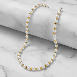 Moda Pearl Łańcuch Naszyjnik Kobiety Collar Wedding Extendable Circle Bead Choker Naszyjniki Biżuteria