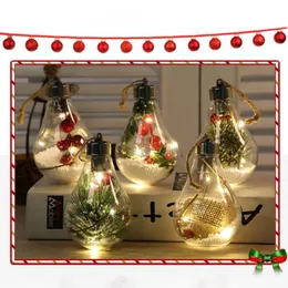 LEDの透明なクリスマスの飾りの木のペンダントのプラスチック製の電球球の家の装飾誕生日の贈り物新年の贈り物ライト屋外の屋外のクリスマスパーティーのためのぶら下がった装飾