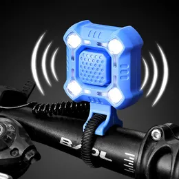 Cykelbelysning Mountain Road Front Light With Horn Bell Waterproof USB uppladdningsbar MTB cykelstrålkastare Cyclingsdelar