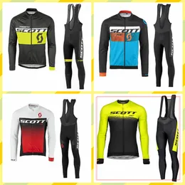 Scott Erkekler Bisiklet Jersey Kitleri Nefes Mountian Bisiklet Giyim MTB Giyim Hızlı Kuru Uzun Kollu Açık Spor Takım Elbise Y210326003