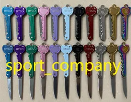 En stock 11 colores Llavero Cuchillo Mini cuchillo plegable Sable al aire libre Bolsillo Cuchillo de fruta Cuchillos de llavero multifuncional Cuchillos suizos de autodefensa Herramienta EDC