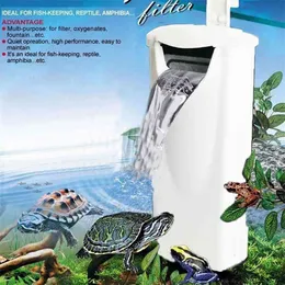 Vattenfall Aquarium Turtle Fish Tank Syre Pump Inbyggd Lågvattennivå Filter 220-240V 3W Fisk Akvarium Tillbehör EU-kontakt Y200922