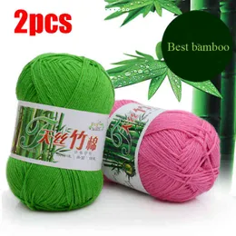 1PC 2pcs Kniting Bamboo Cotton Yarn Bamboo Fiber Cotton Warm Soft Natural Knitting Crochet Knitwear Wool Yarn High Quality Y211129