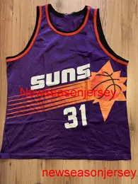 스티치 빈티지 챔피언 Shawn Marion Rookie Jersey 자수 크기 xs-6xl 이름 번호 번호 농구 유니폼