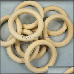 Wood Loose Beads Jewelry 200Pcs Good Quality Teething Wooden Ring For Diy Making Crafts 15 20 25 30 35 Mm Drop Delivery 2021 Waxex