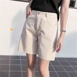 Hzirip Summer Women Short Fashion Loose Cotton Wide Leg Shorts Candy Color Casual Womens Plus Size Bottoms S-3XL 210714