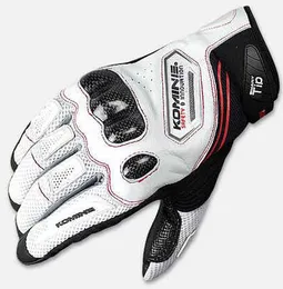 KOMINE GK-167 Carbon Fiber Mesh Motorcykelhandskar GK 167 Motor Nya vita handskar Mäns ridning Guantes Luvas H1022