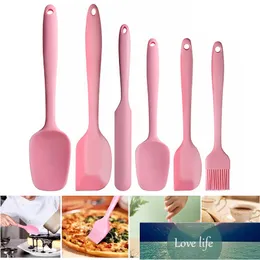 1 st Non-Stick Silicone Cream Spatulas Scraper Spoon Oil Borste Värmebeständiga flexibla köksredskap Sätta för bakning Matlagning