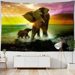 Elefante indiano Mandala Tapestry Starry Scenery Wall Hanging Bohemian Gypsy Psychedelic Tapiz Witchcraft Tapestry 210609